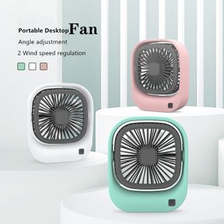 Rechargeable Electric Fan w/ Strong Airflow Portable Mini Fan Cooler Stand Fan 2 Speed Wind Adjustment Desktop