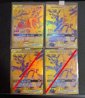 Jumbo Pokemon Reshiram Charizard GX Tag Team Gold Promo SM247 Large Card NM
