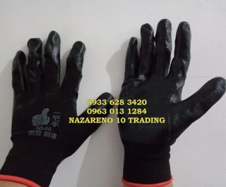 safety Gloves - Black Coated Gloves