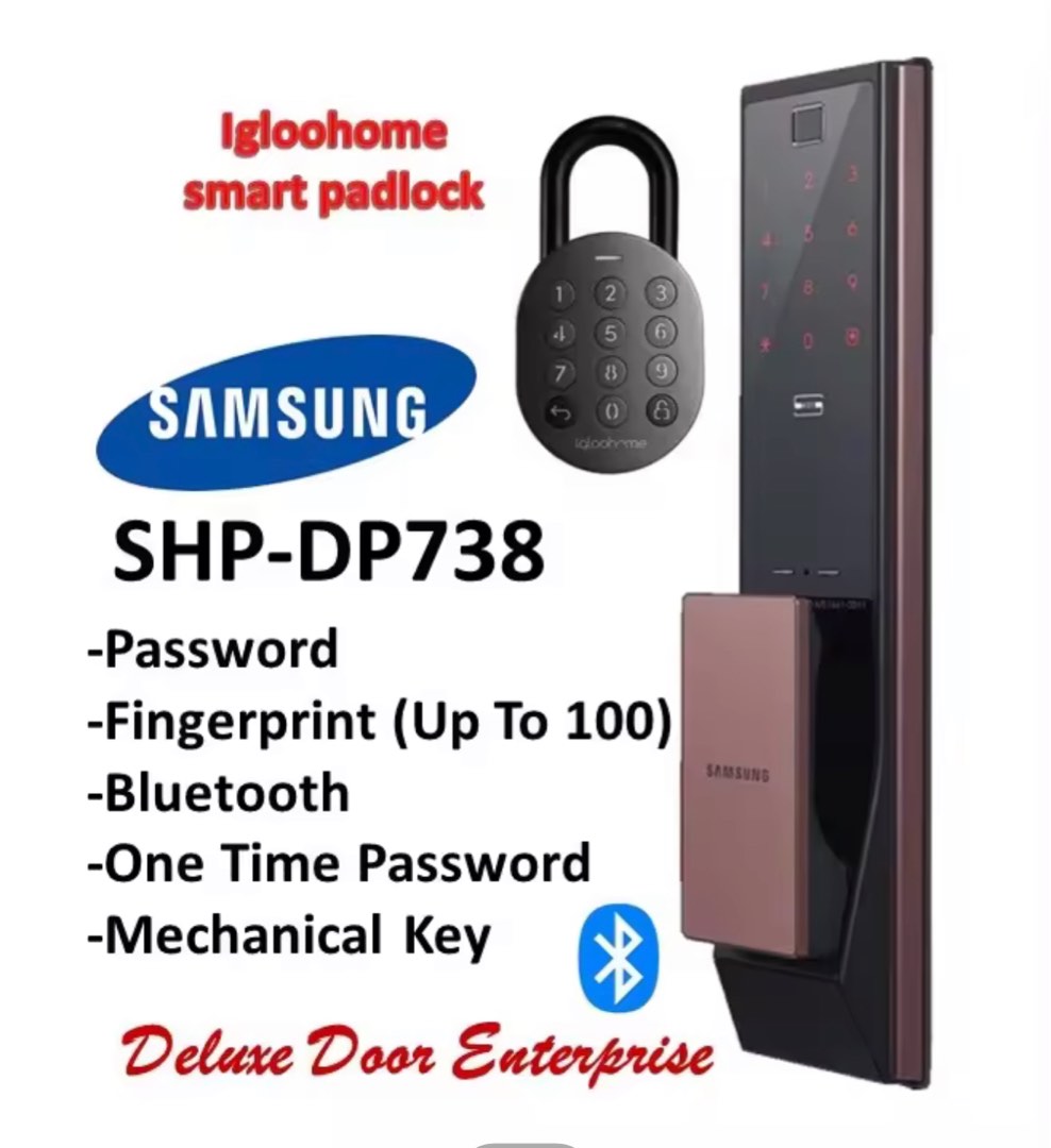 Samsung Digital Door Lock SHPDP738, Furniture & Home Living, Security & Locks, Locks, Doors