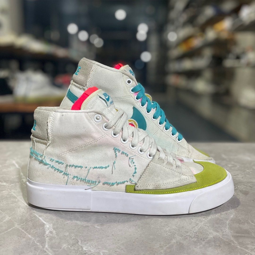 SB Blazer Mid Edge Hack Pack Aqua Fesyen Pria Sepatu Sneakers