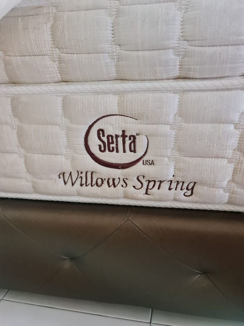 Serta, King size bed with mattress, Furniture & Home Living