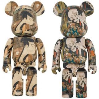 Set of 2 Bearbrick 1000% Utagawa Kuniyoshi Toshusai Sharaku Medicom Toy