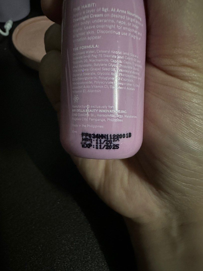 Sgt At Arms Overnight Cream (Category: Body Care) located in Quezon City. Submitted by ianatee (Listing ID 1240977745, Image 2). Description: Used once only.
