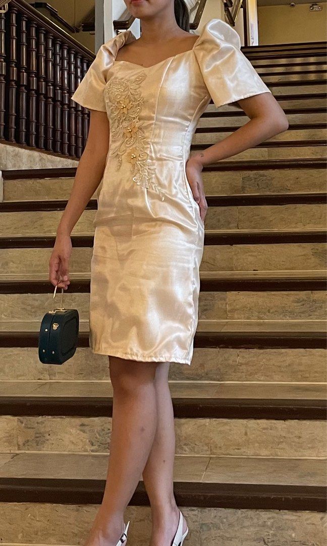 Short filipiniana dress sale