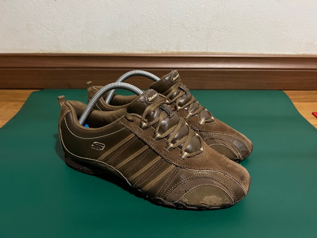 Skechers leather tennis shoes online