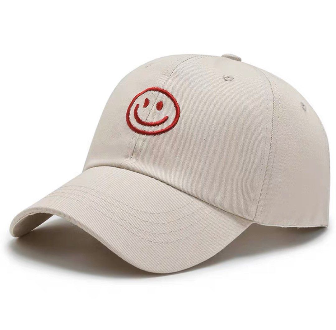 Smiley embroidered Cap unisex, Men's Fashion, Watches & Accessories, Caps &  Hats on Carousell