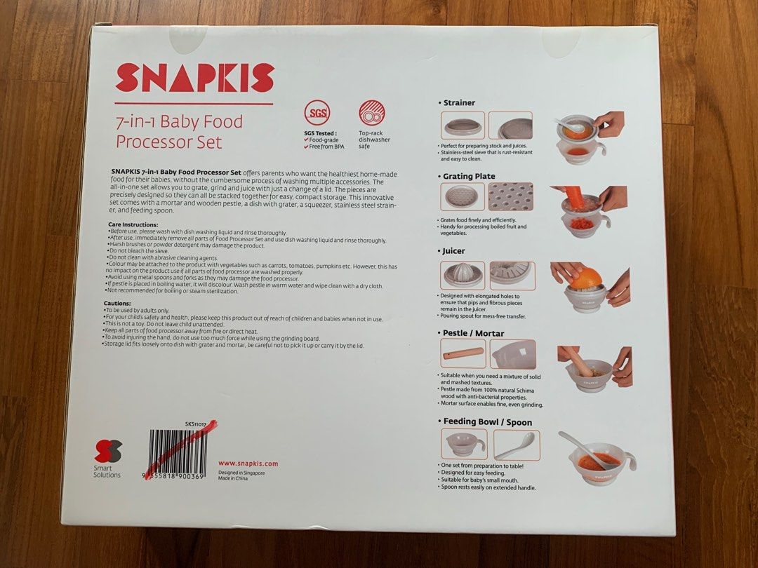 Snapkis 7in1 baby food processor set, Babies & Kids, Nursing & Feeding, Weaning & Toddler