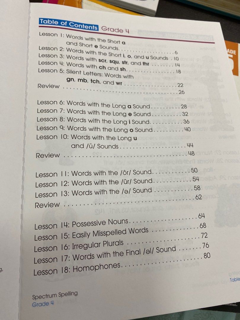 Spectrum spelling grade 4 carousell