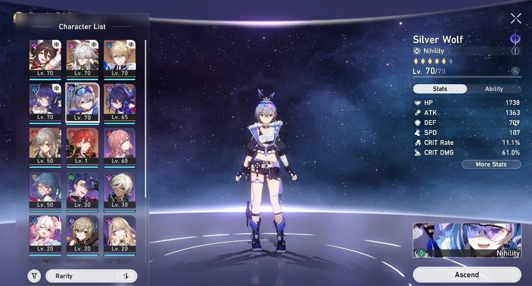 SELLING HONKAI STAR RAIL (Category: Others) located in Makati City. Submitted by league.enjoyer55 (Listing ID 1240850547, Image 2). Description: Jingyuan with Before Dawn 2x, Silverwolf with Before the Tutorial Mission Starts, Seele, E2 Gepard with Moment of Victory 2x, Himeko with Guaranteed on the next event 5-star character 4star characters are complete. Eldions include ; E6 Herta E4 Pela E3 Tingyun E3 Asta E3 Sushang E2 Qinque E2 March 7th E2