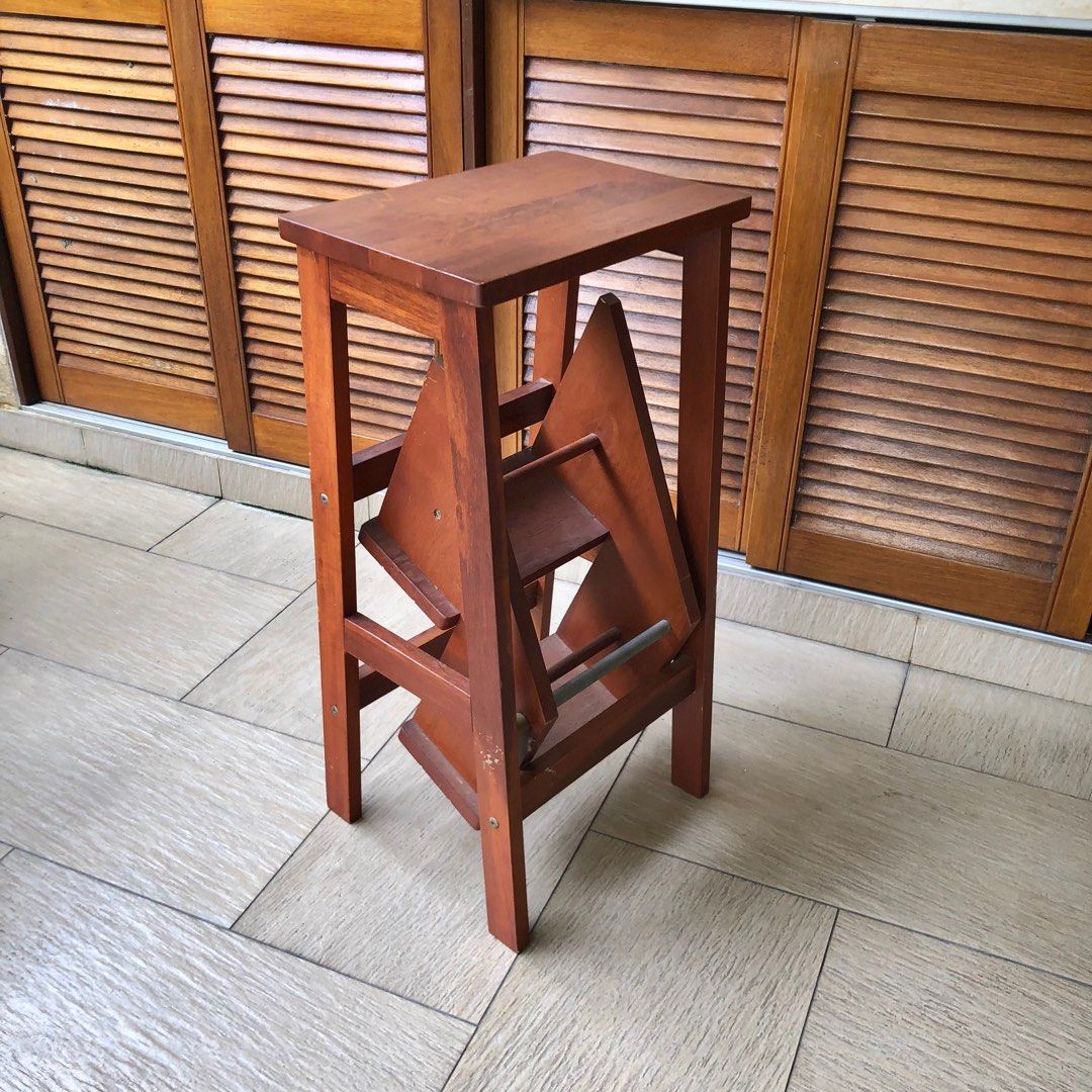 Step Stool Solid Wood (Category: Other Home Furniture) located in Petaling Jaya. Submitted by lospolos (Listing ID 1240841326, Image 3). Description: Height 72cm Width 37cm Length 26cm Practically new. Never used, kept in store room. Very minor scuff marks. Structurally good. Solid wood. Pick up only. .