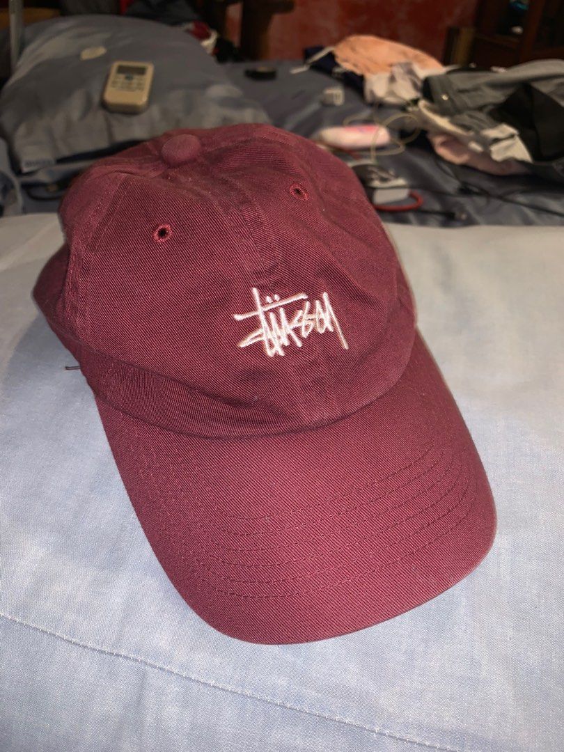 Burgundy stussy sale hat