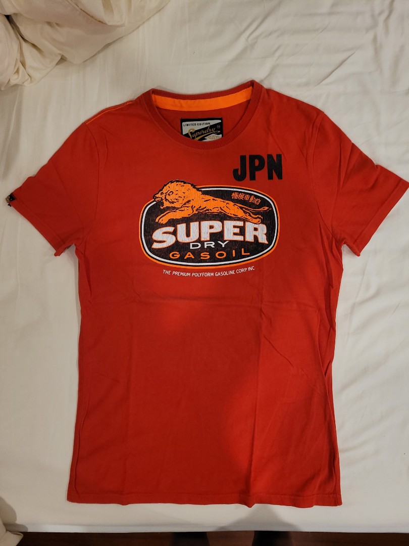 Superdry Men's T-Shirt Gasoil Red, Men's Fashion, Tops & Sets, Tshirts ...