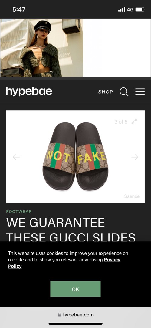 Gucci not hotsell fake slides