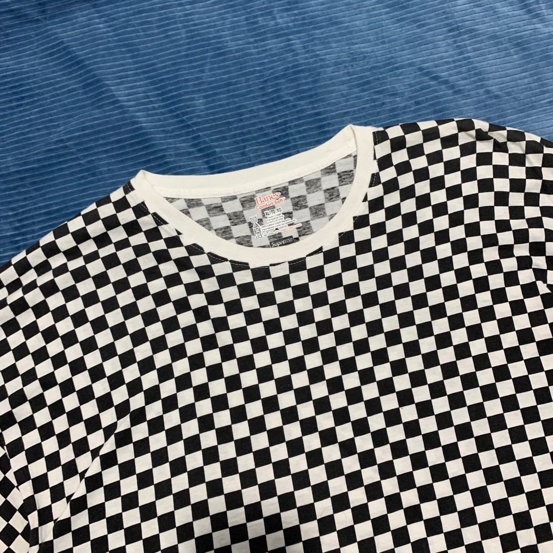 Supreme hanes checkered tee hot sale