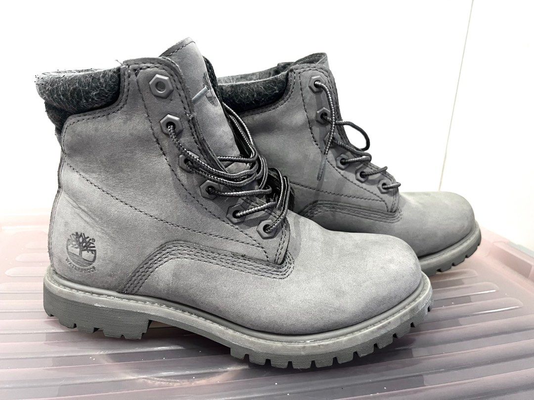 Grey suede timberland boots top