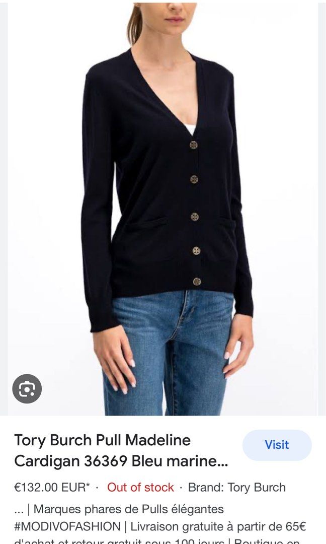 Tory Burch Cardigan Blue Marine S Women s Fashion Coats Jackets and Outerwear on Carousell