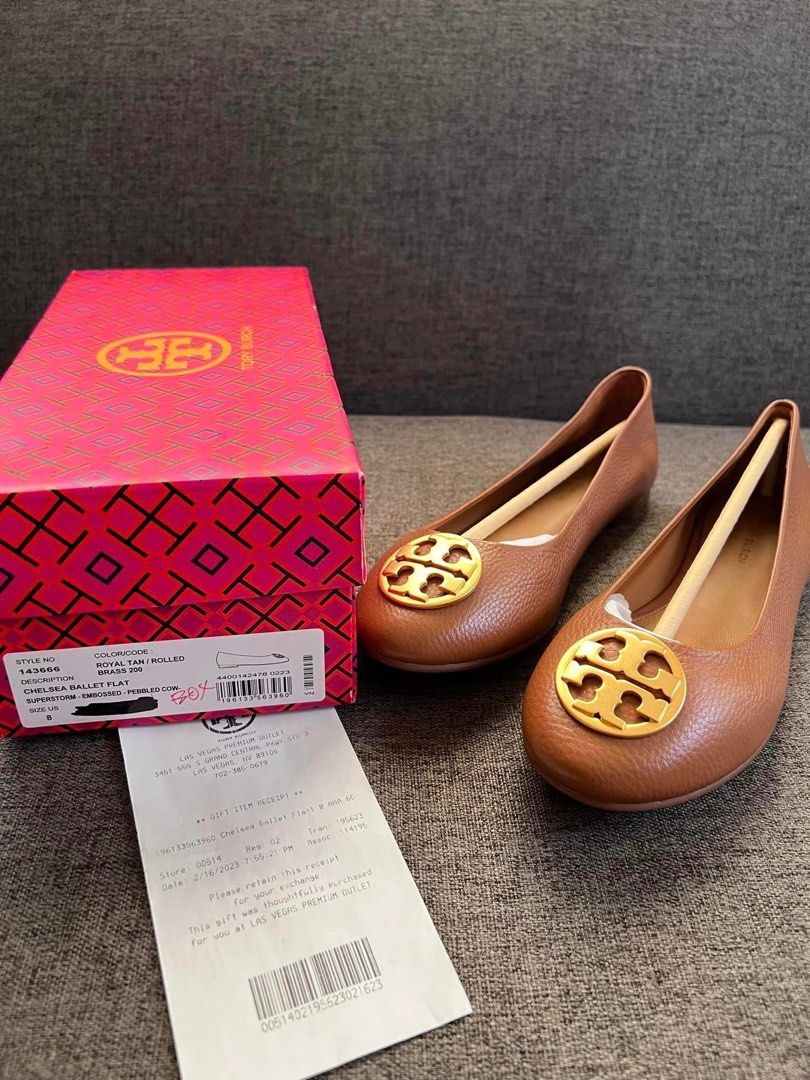 Tory burch chelsea embossed top ballet flat
