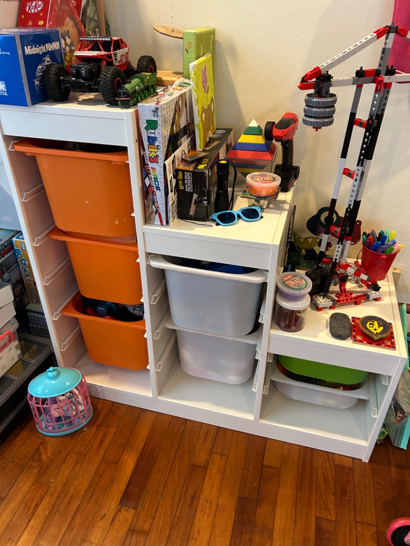 Trofast tiered shelves with plastic tubs, Furniture & Home Living