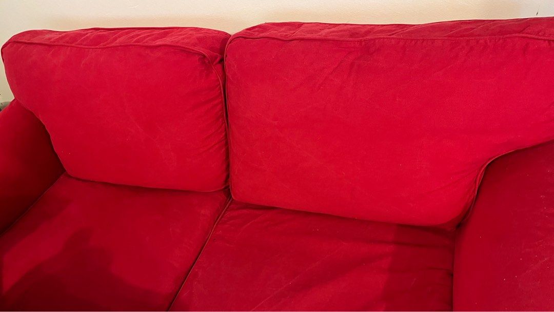 Used 2seater Ektorp Ikea sofa in red, Furniture & Home Living