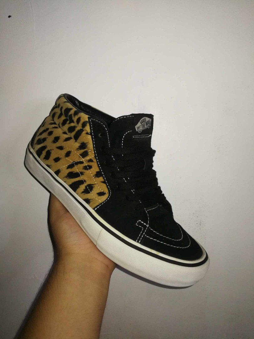 Vans Sk8-Mid Supreme Velvet Leopard Black Men's - VN0A347UOPM - US