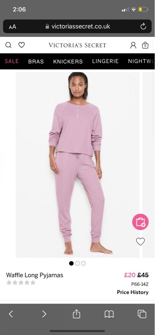 Victoria Secret Waffle Long Pyjamas (Lilac), Women's Fashion, New