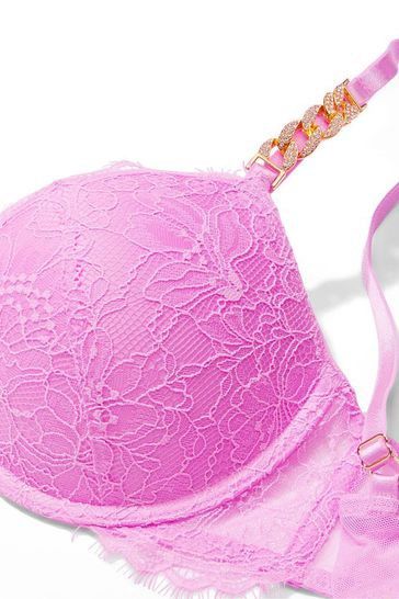 Victoria's Secret Very Sexy Pushup Bra Size 32B Underwire Chains