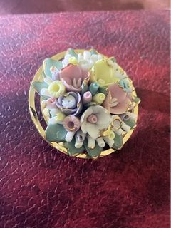 Vintage Ceramic Flower Pin