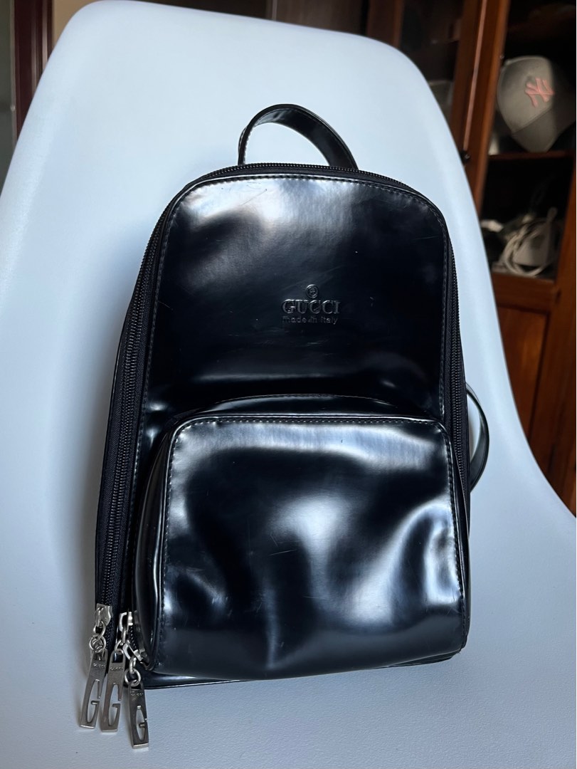 Gucci black mini backpack top