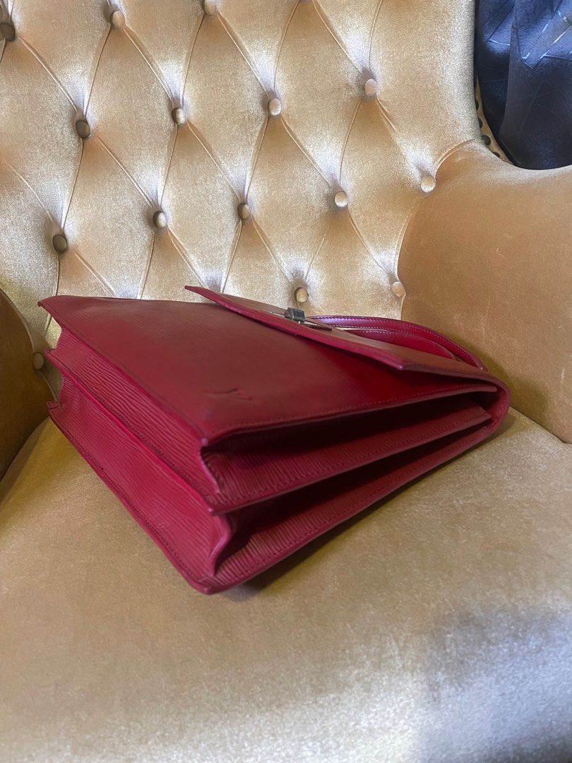 Louis Vuitton Red Leather Fabric, Lv Material leather Red