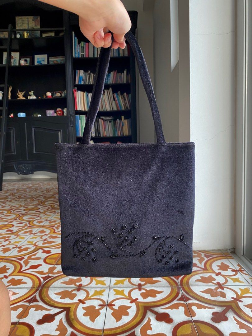 Beaded mini top tote bag