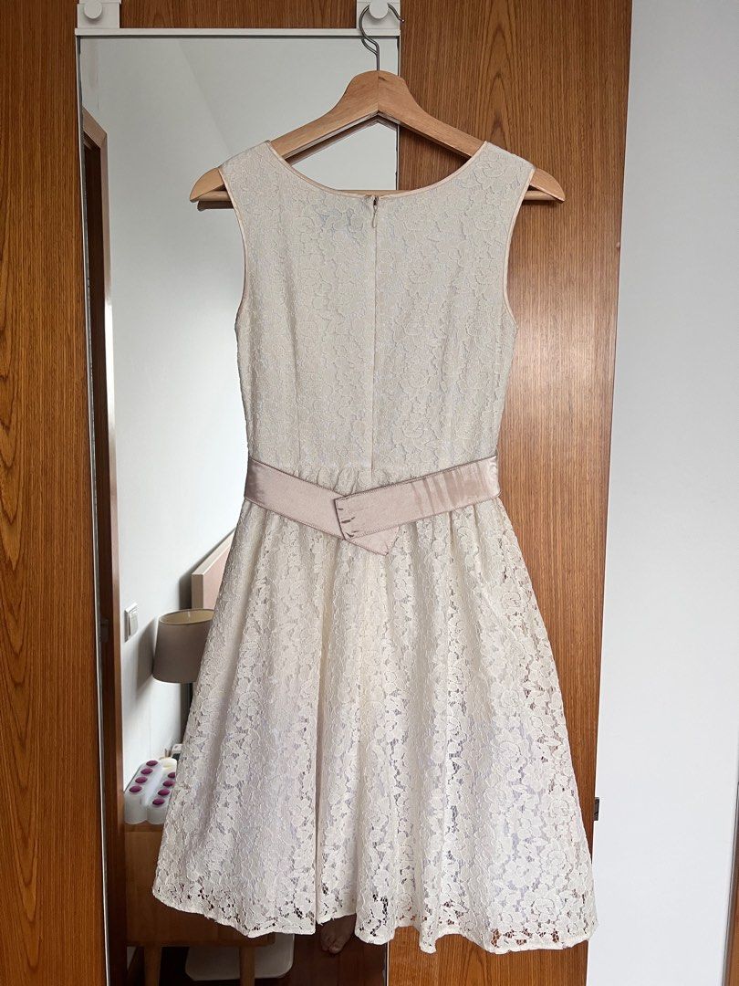 chinese dress ladies Adorable Muse Ruffled Lace Skater Dress