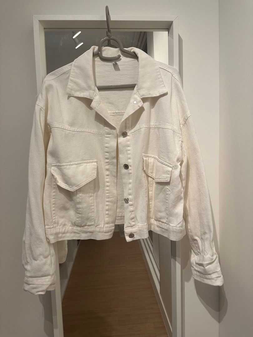 Whit denim jacket hot sale