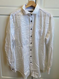 White Formal Polo Black Buttons The Suit Company