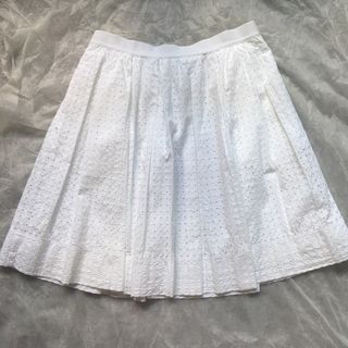 White Uniqlo Eyelet Skirt