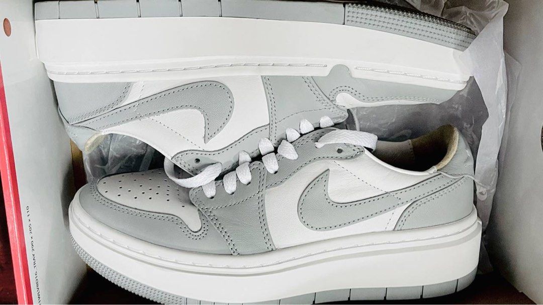 WMNS AIR JORDAN 1 ELEVATE LOW (Category: Sneakers) located in Bulacan. Submitted by avenade (Listing ID 1240964415, Image 1). Description: WMNS AIR JORDAN 1 ELEVATE LOW US 7 / EUR 38 7,5k Color: Wolf Grey Used once RFS: Need funds MOP: bank transfer / gcash / paymaya Shopee checkout available.