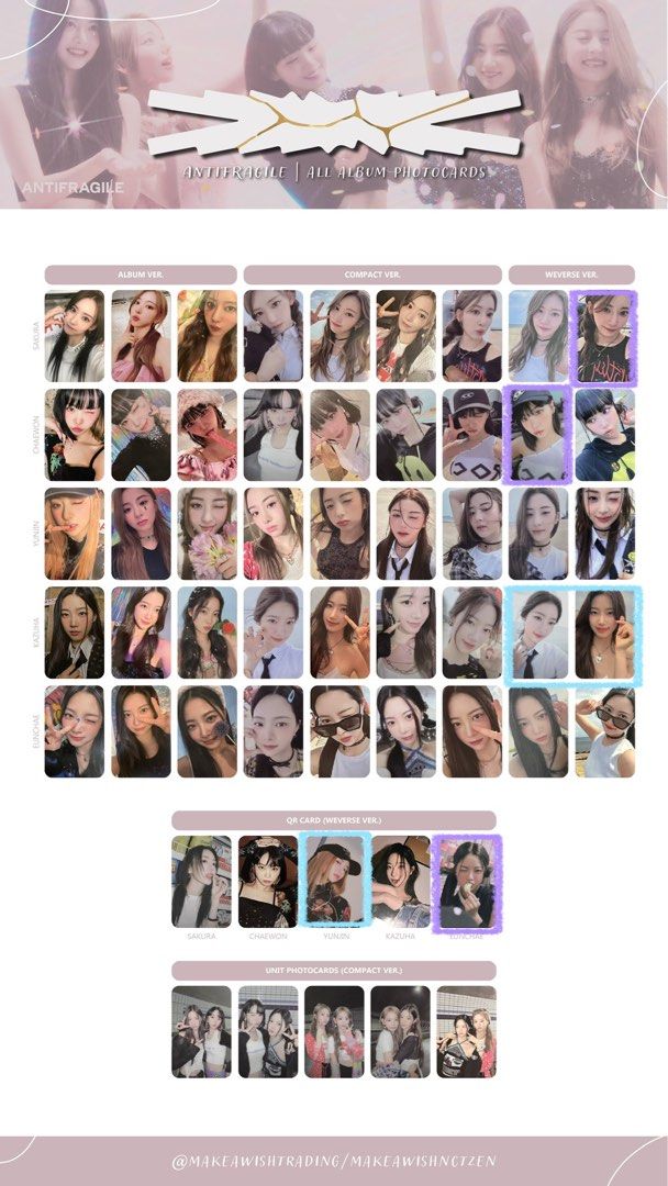 LESSERAFIM ANTIFRAGILE weverse チェウォン トレカ