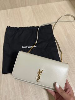Saint Laurent Lipstick Red Matelasse Grained Leather Monogram Wallet on  Chain. Gold hardware. Made in Italy., Luxury, Bags & Wallets on Carousell