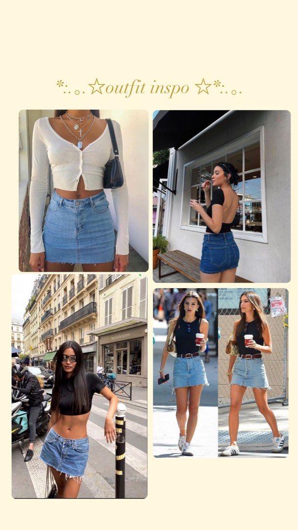 Denim skirt outfit top tumblr