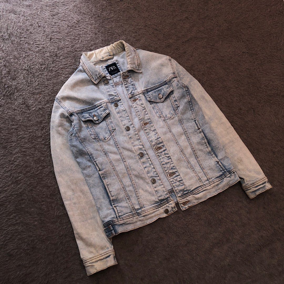 ZARA Man Denim Jacket Light Blue Original Jaket Jeans ZARA Man on Carousell