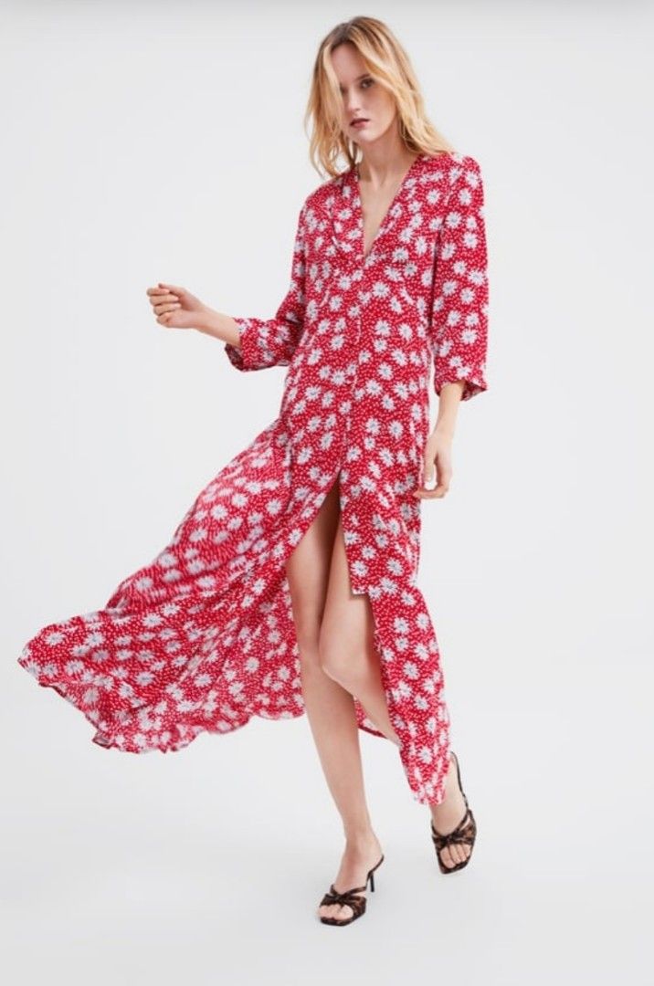 Zara red daisy dress sale