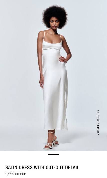 White satin dress zara clearance