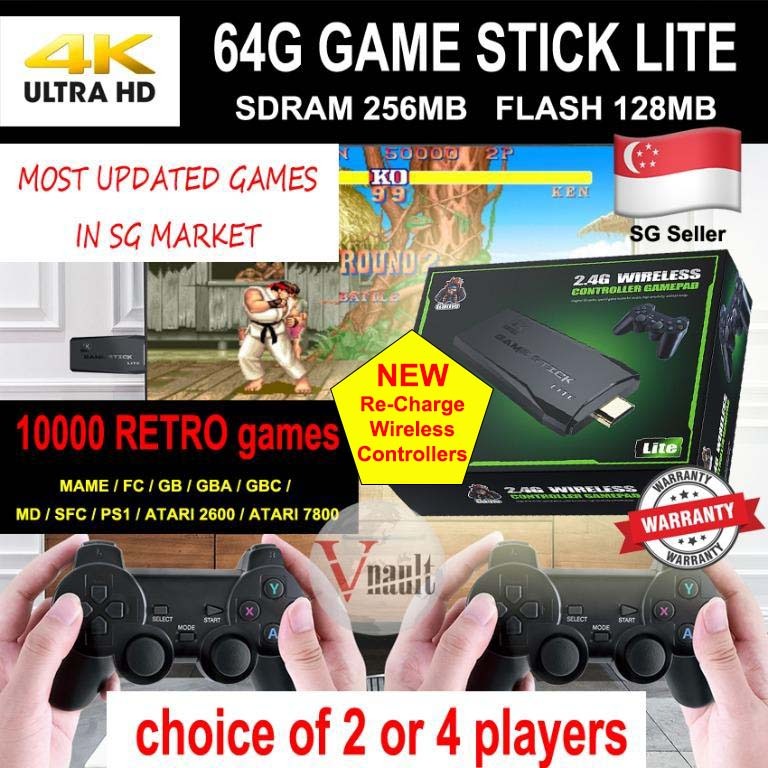 10000 Retro Classic Games 4K 64GB Wireless Portable Video Game
