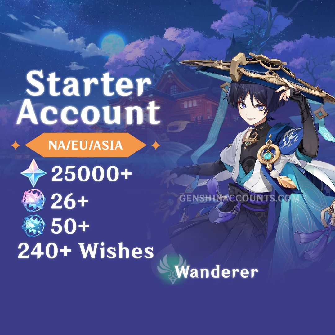 240+ Wishes - AR40+ Wanderer Genshin Impact Starter Account ( Sumeru ...