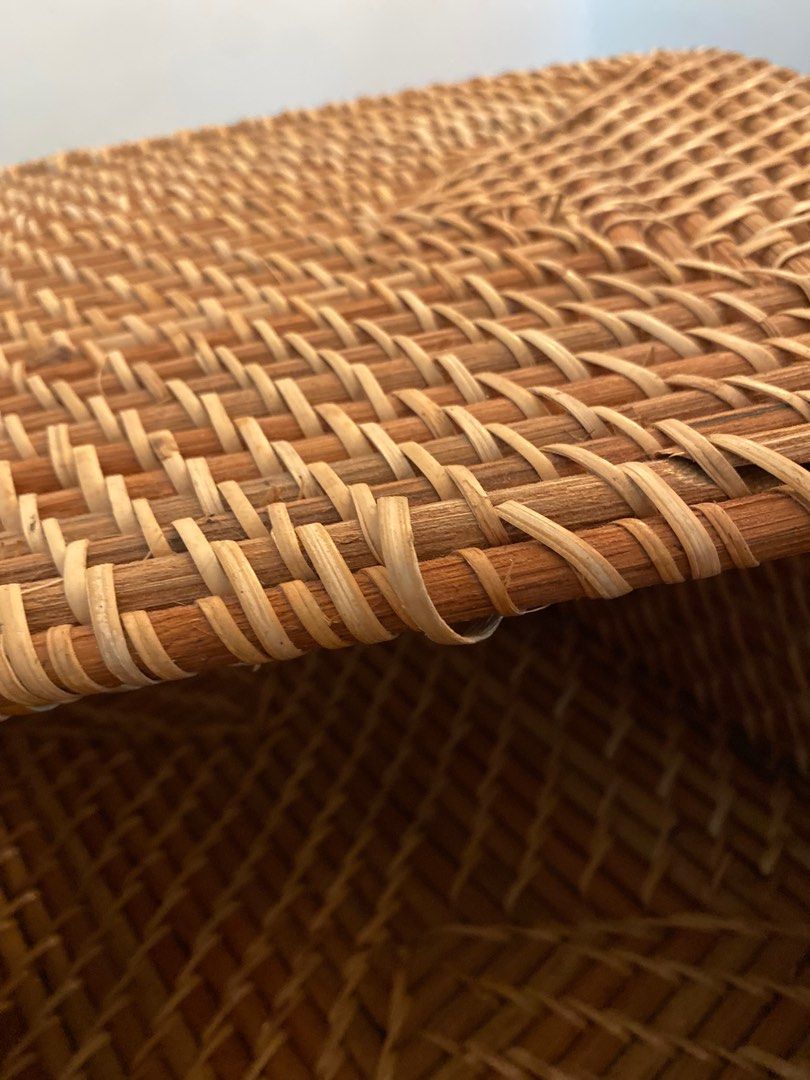 2 IKEA wicker baskets with lids, Furniture & Home Living, Home Improvement & Organisation