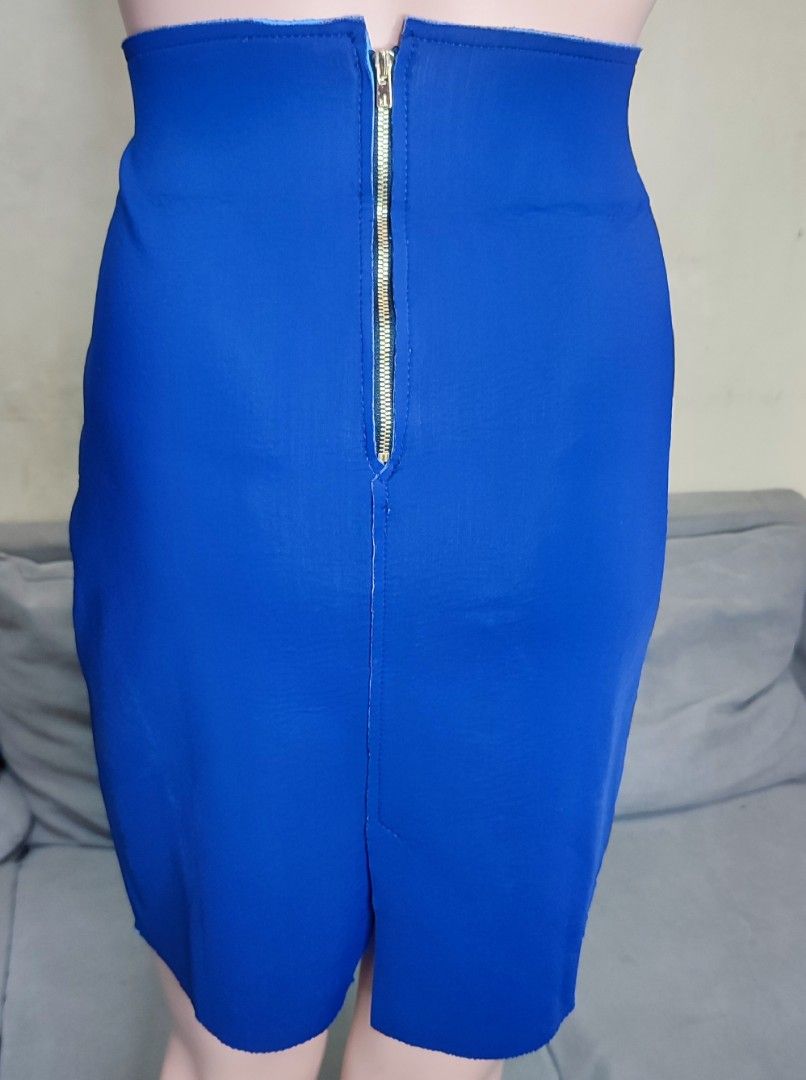 Royal blue pencil skirt with zipper best sale
