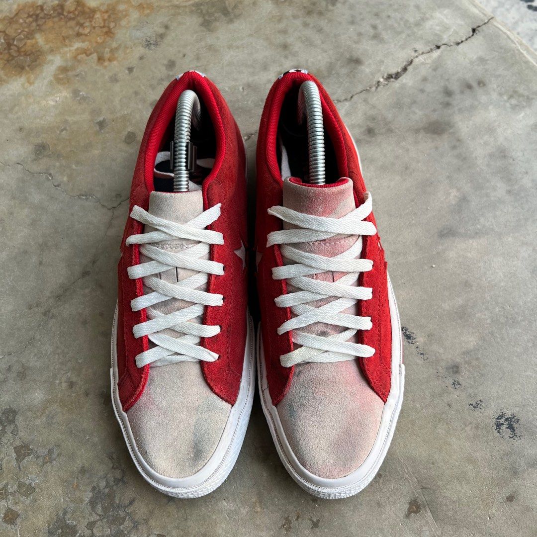 Converse one star premium sales suede low top red