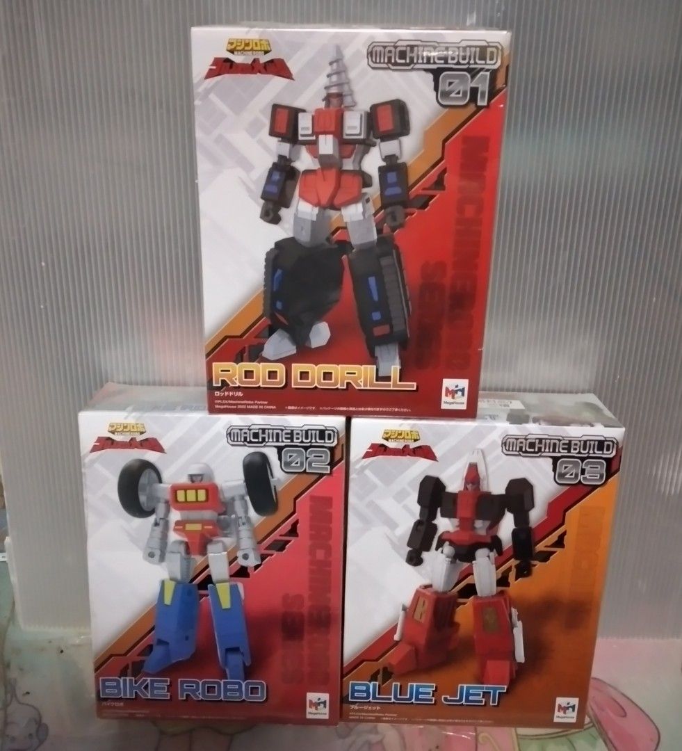 全新 未開封品 MegaHouse Machine Build 天威勇士 阿樂 (亞樂) 阿積 (亞積) 電單車 (陸軍隊長) 全套 合共:三 ...