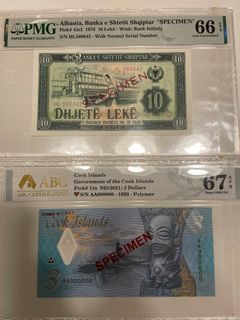 [評級鈔] 樣鈔 PMG 66 - 67 EPQ PCGS 66 - 68 PPQ Specimen 樣本鈔票 英女皇 英女王 外國紙