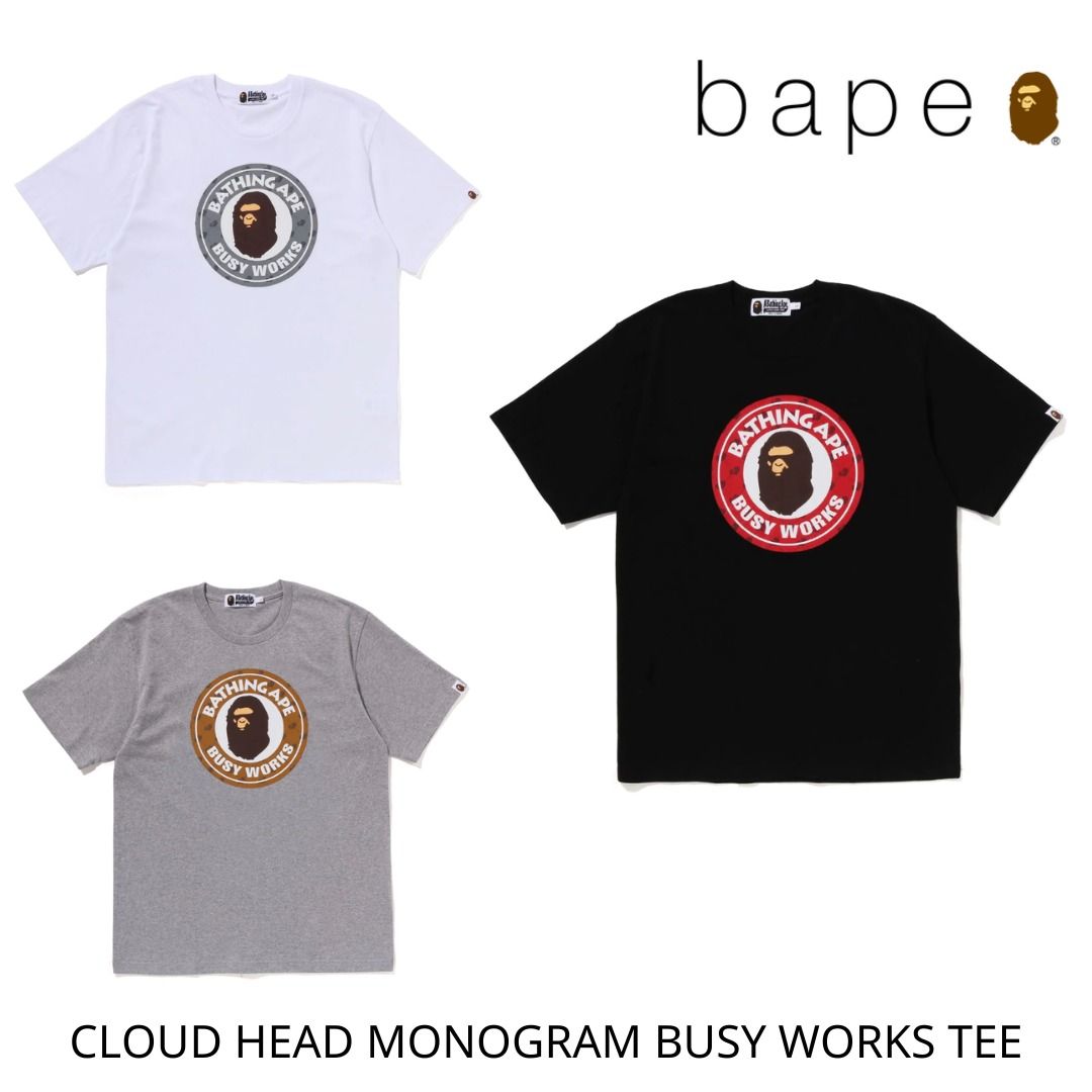 🇯🇵日本代購A BATHING APE CLOUD HEAD MONOGRAM BUSY WORKS TEE Bape